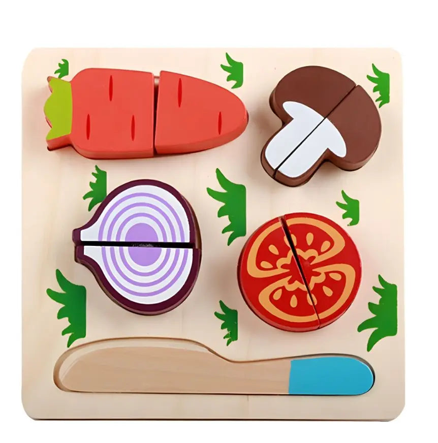Montessori Wooden Fruits Vegetables Cut Chile Set