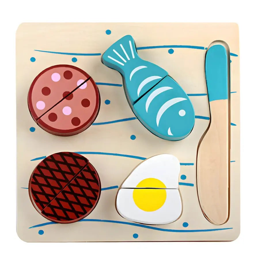 Montessori Wooden Fruits Vegetables Cut Chile Set