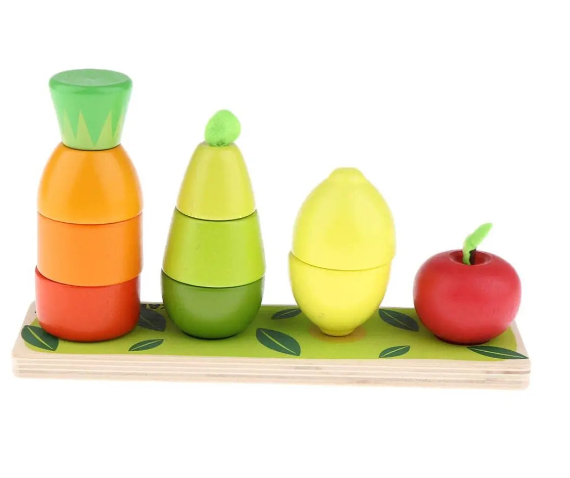 Montessori Wooden Fruit Pile Tower Set