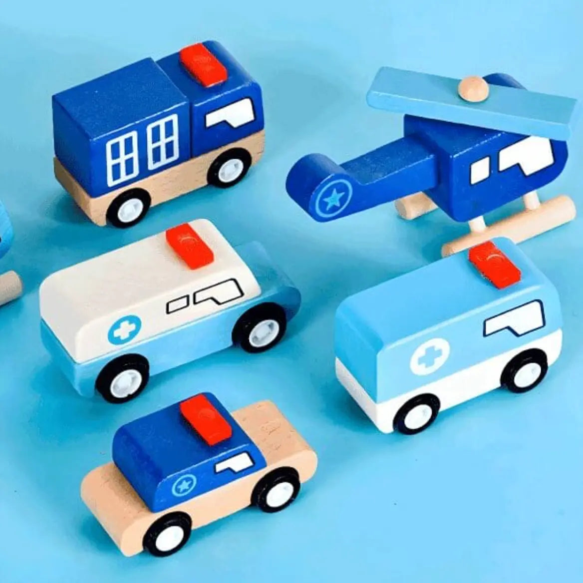 Montessori Wooden Rescue Builders Set