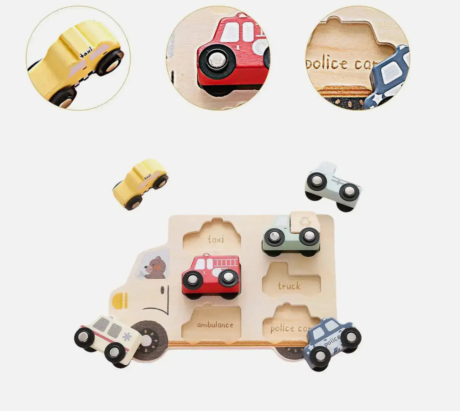  Montessori Car Puzzle Board