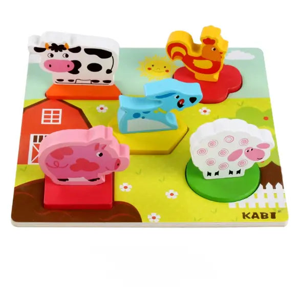 Montessori Hand Grip 3D Farm Puzzle