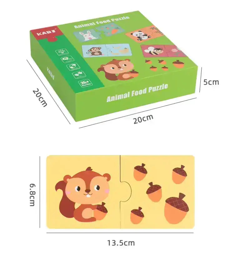 Montessori Animal Eating Food puzzle