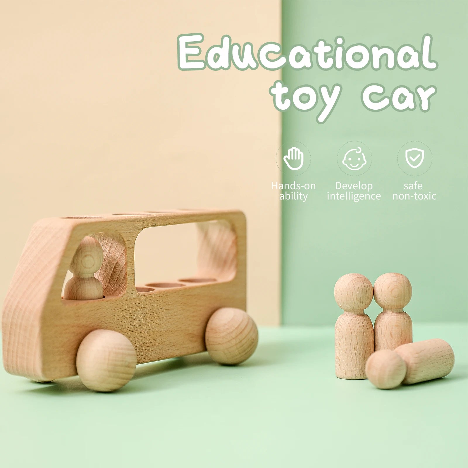 Wooden Dolls & Car