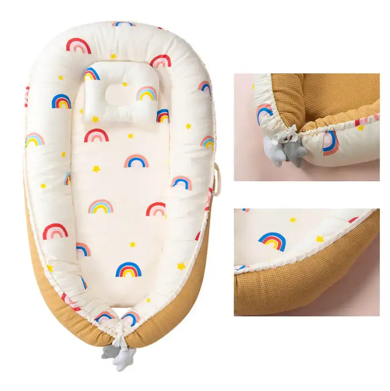 Lemon Rainbow Cotton Baby Nest - Little Aron