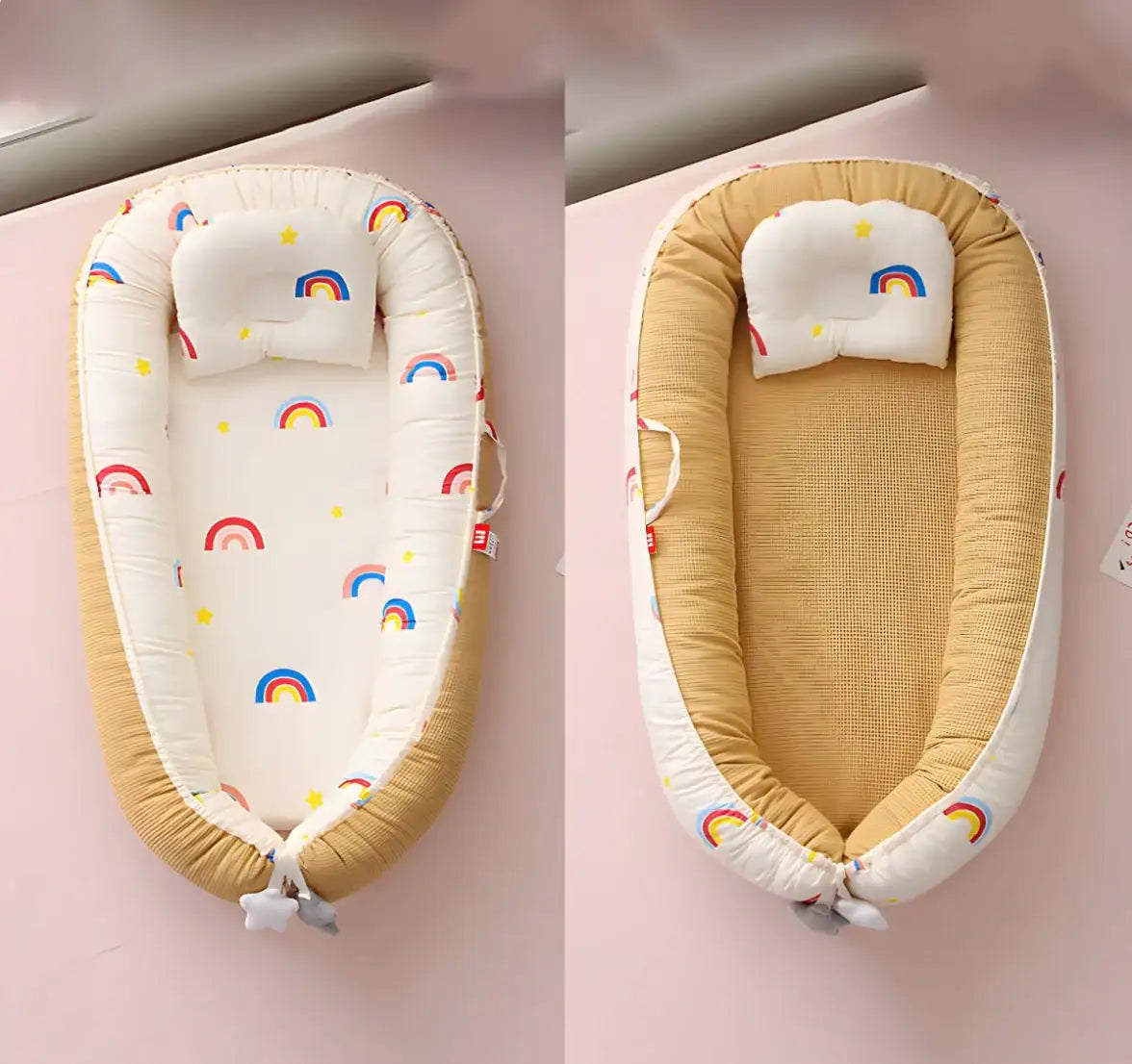 Lemon Rainbow Cotton Baby Nest - Little Aron