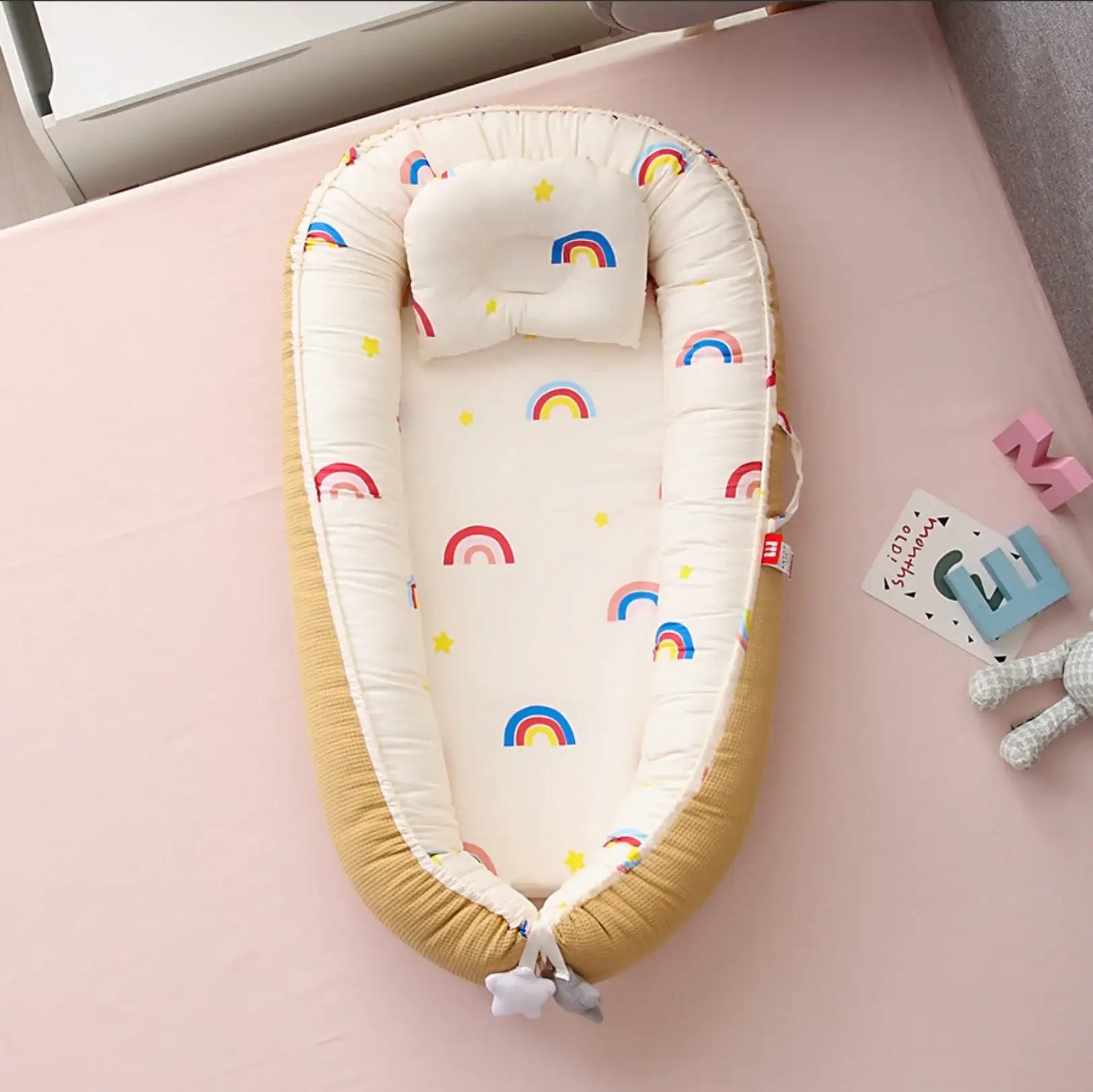 Lemon Rainbow Cotton Baby Nest - Little Aron