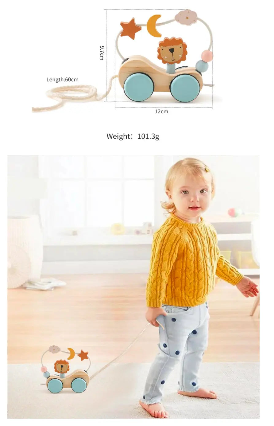 Montessori Lion Pulling Cart - Little Aron