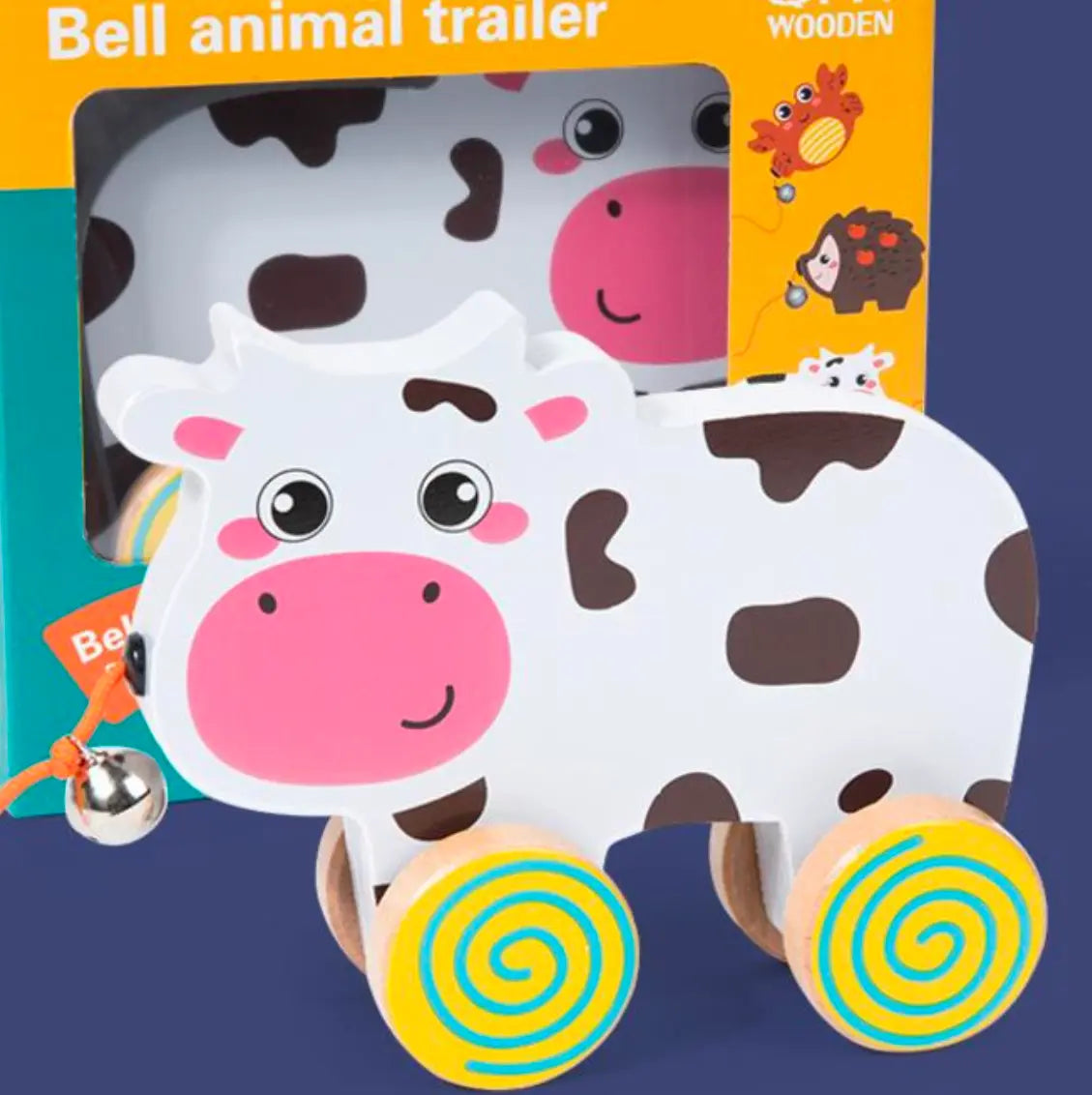 Montessori Cow Pull-Along Tractor - Little Aron
