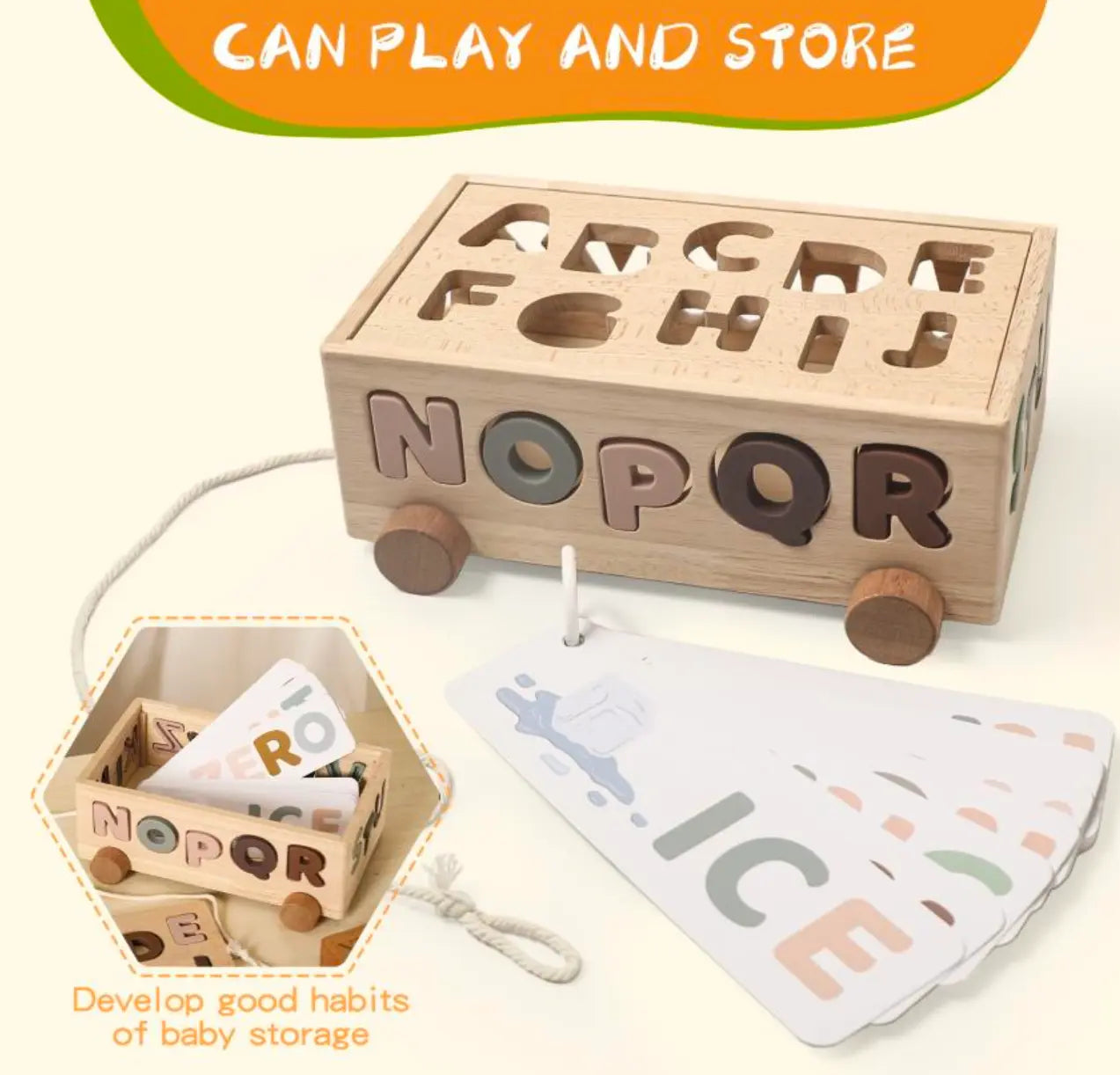 Montessori Wooden Letter Car - Little Aron