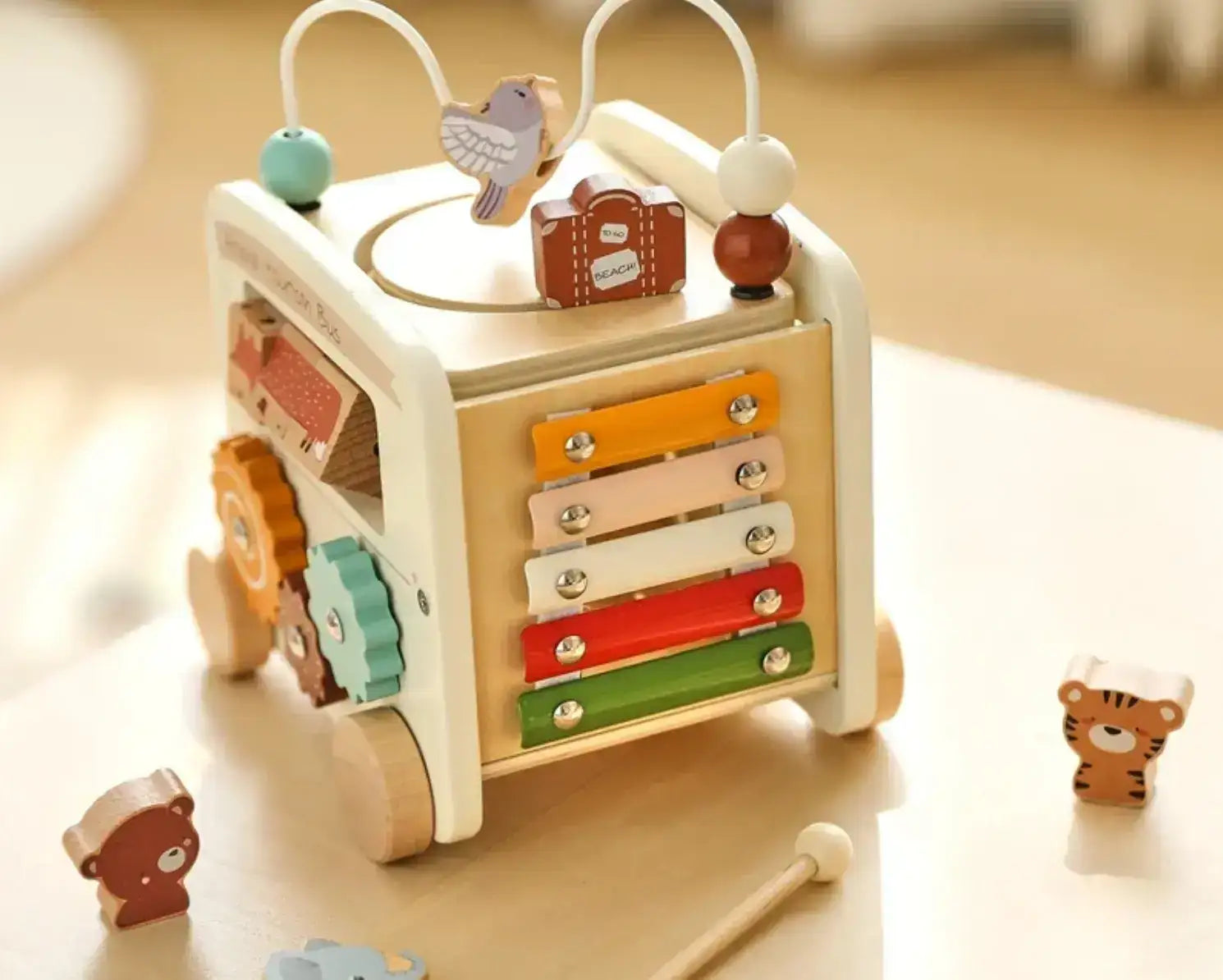 Five-in-One White Montessori Truck - Little Aron
