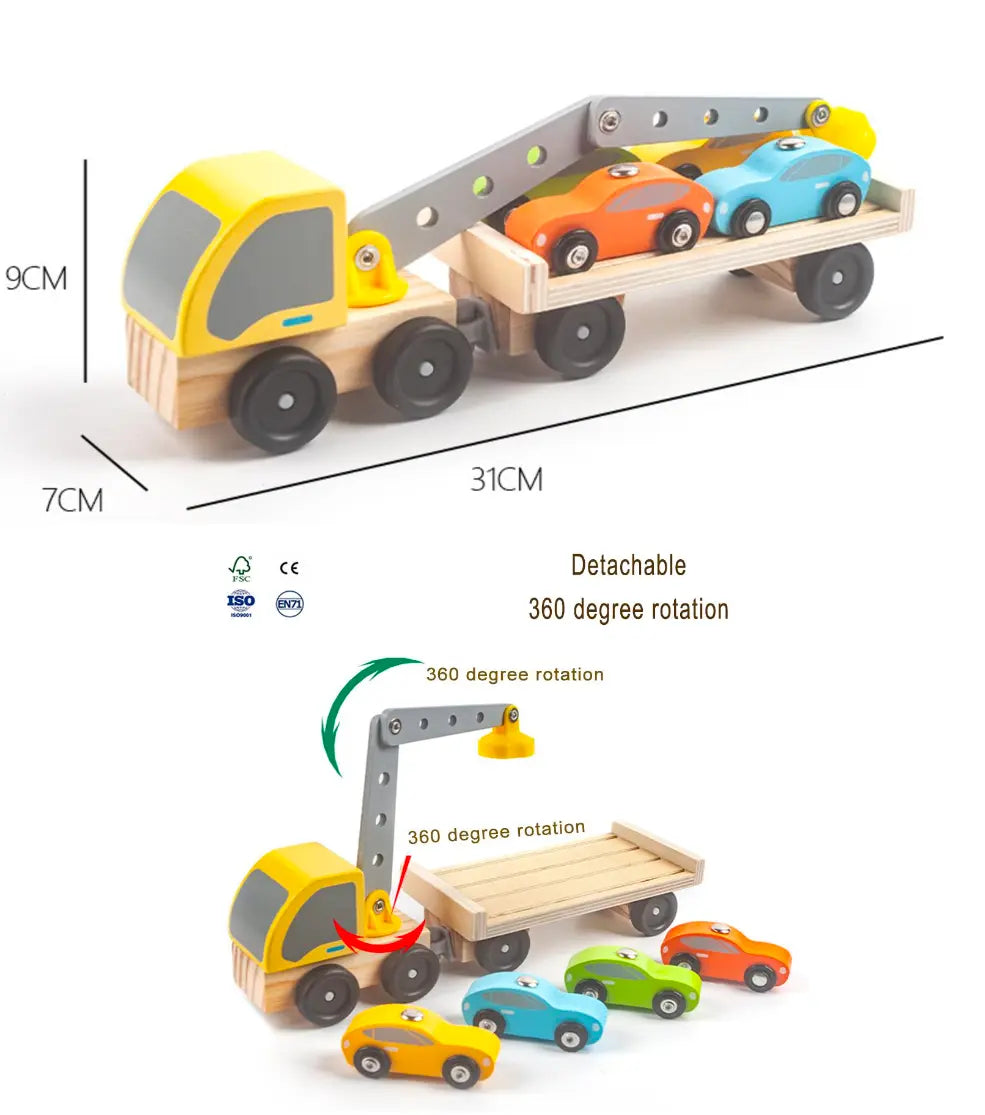 Montessori Wooden Magnetic Trolley - Little Aron