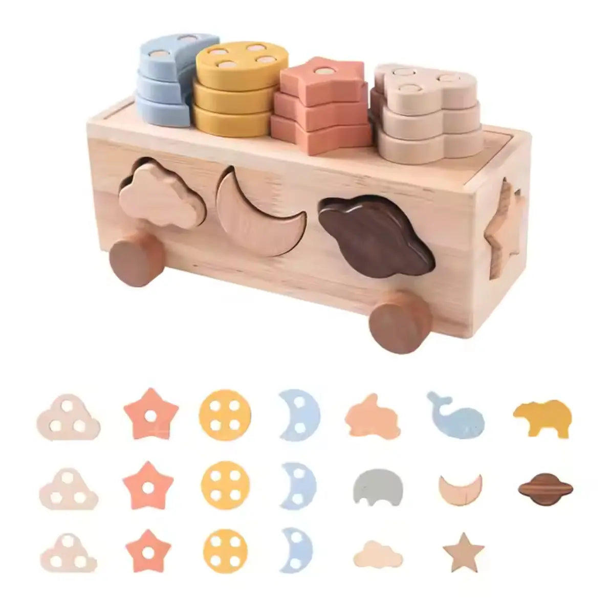 Montessori Wooden Animals & Weather Learning - Little Aron