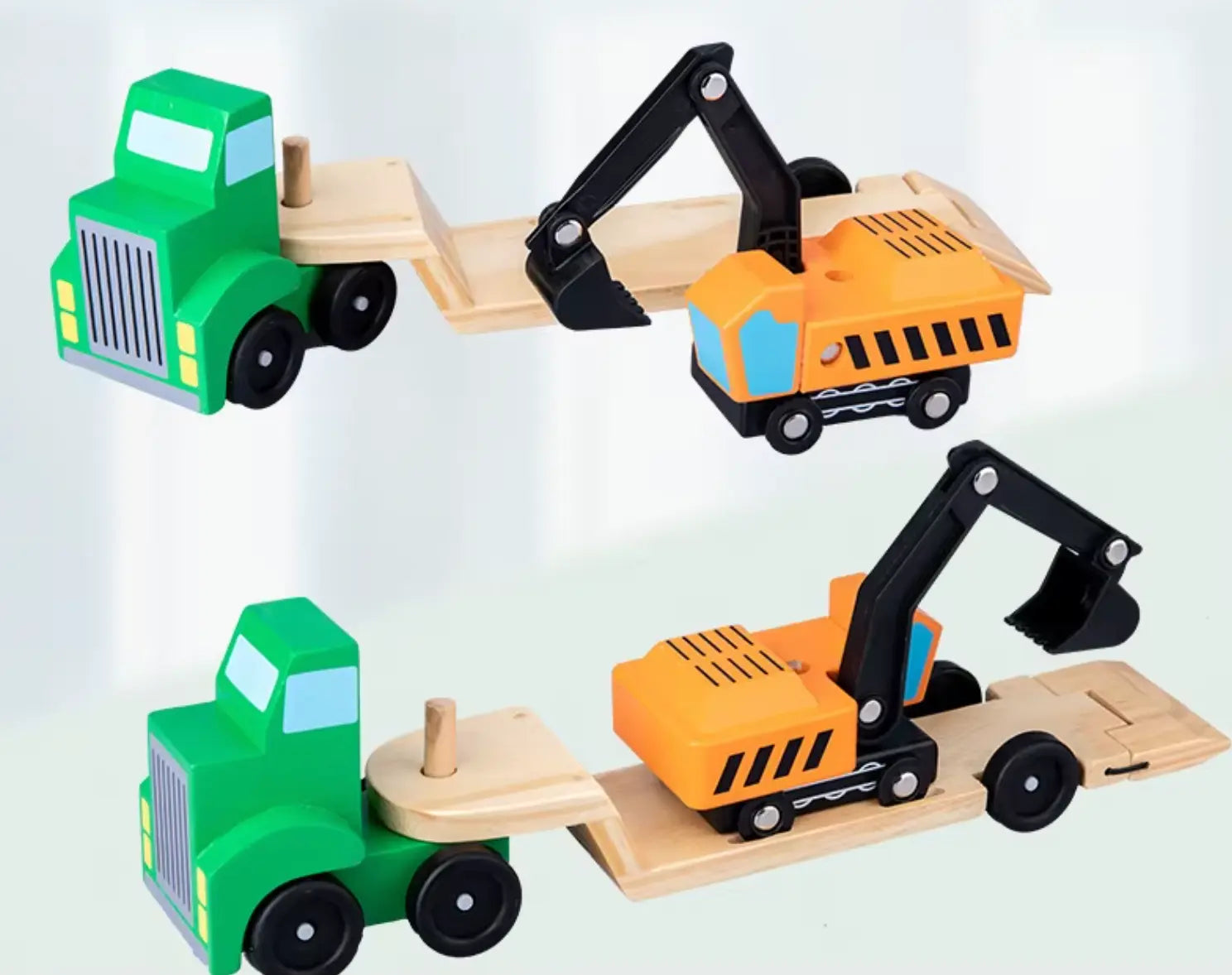 Montessori Double-Deck Green Transporter - Little Aron