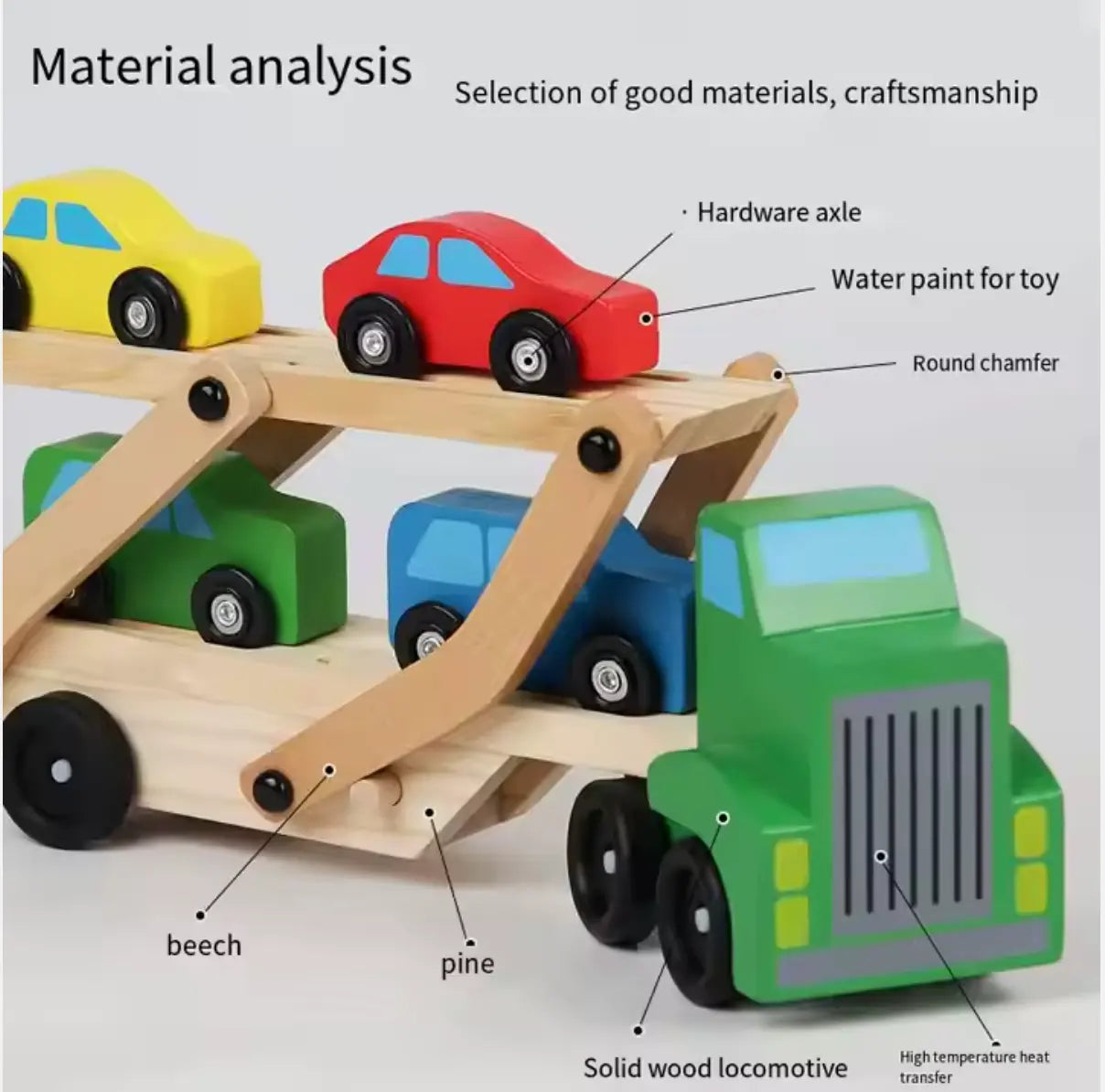 Montessori Double-Deck Green Transporter - Little Aron