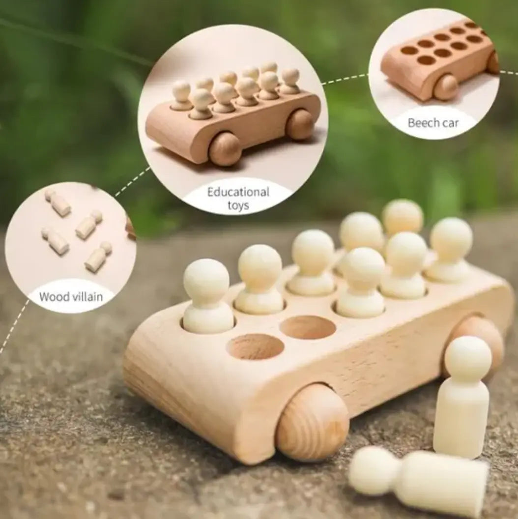 Montessori Wooden Beech Car - Little Aron