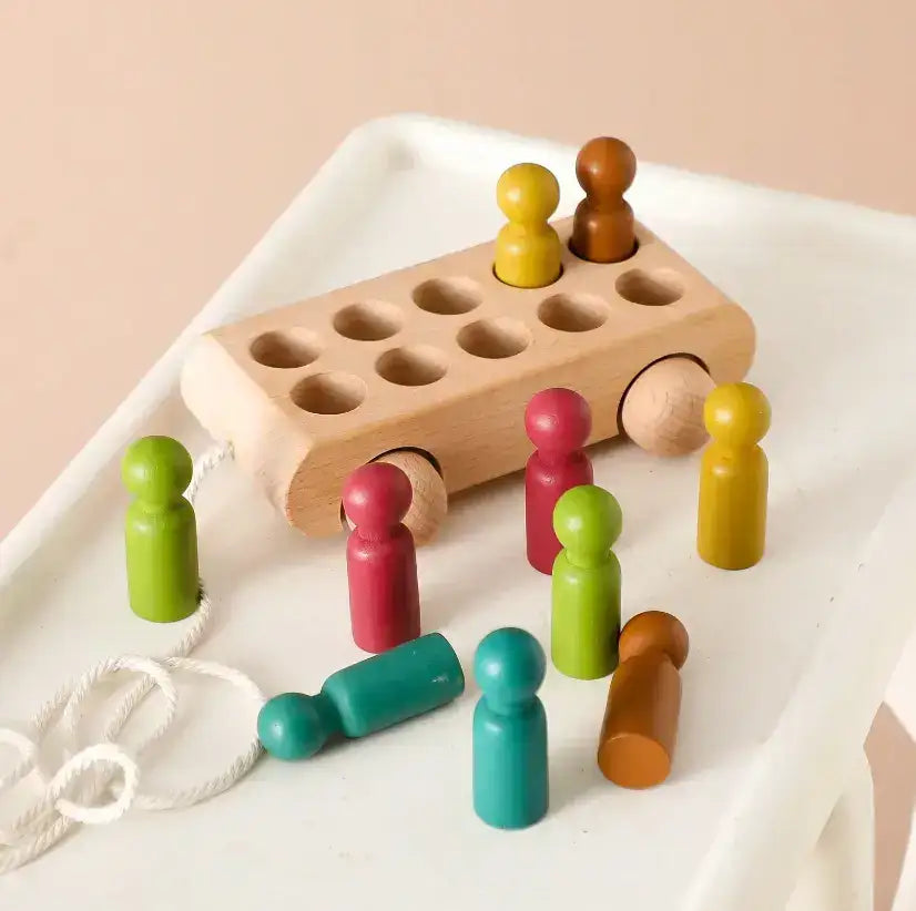 Montessori Colored Beech Car - Little Aron