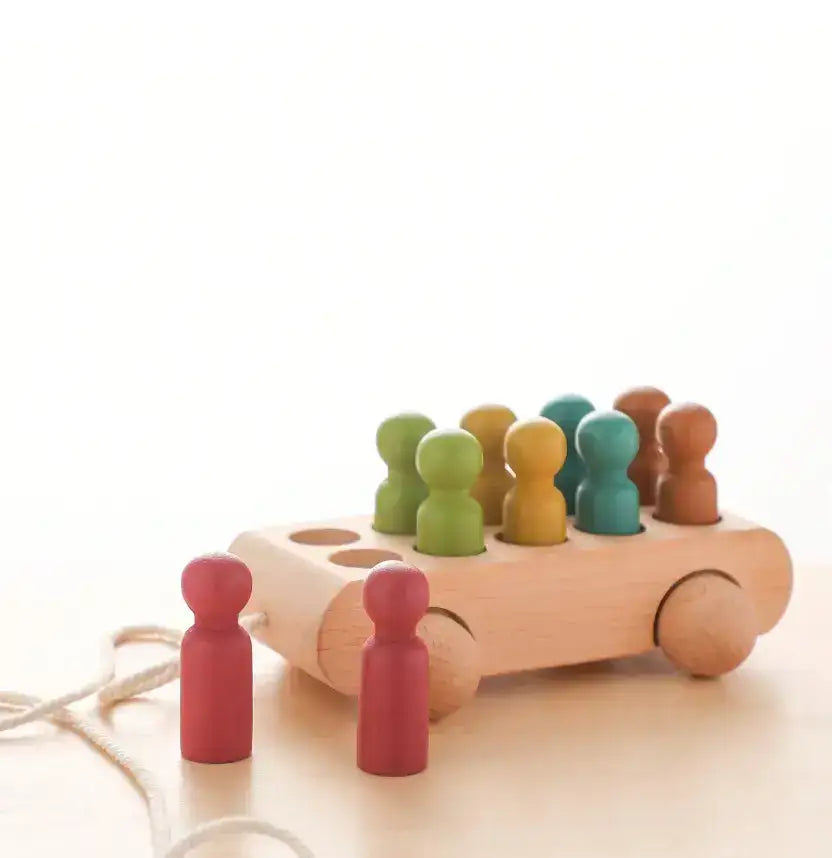 Montessori Colored Beech Car - Little Aron